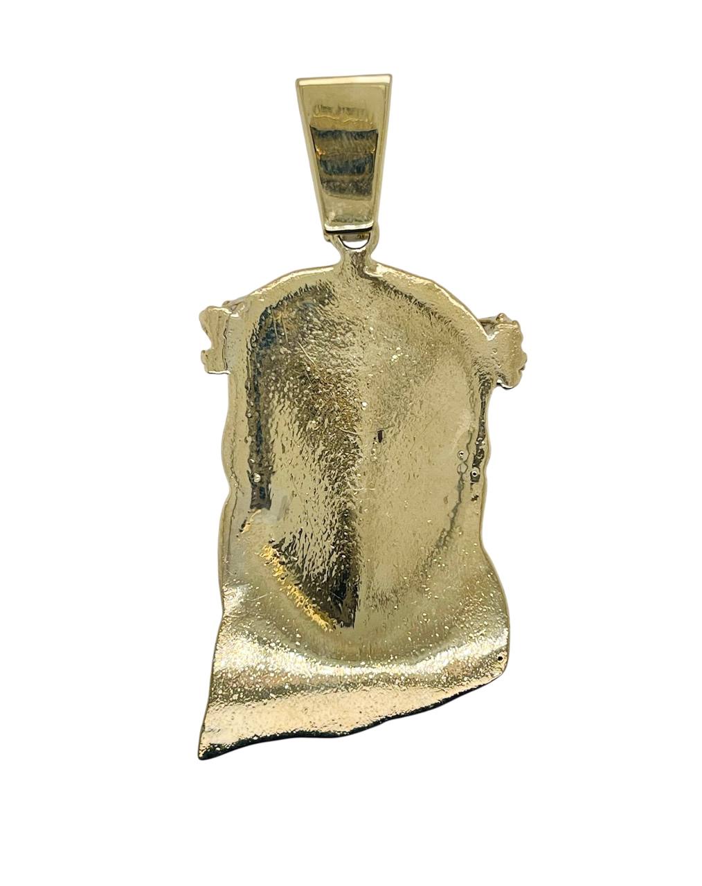 Mens 10K Solid Yellow Gold 3 Ct Natural Diamond Jesus Christ Head Face Pendant