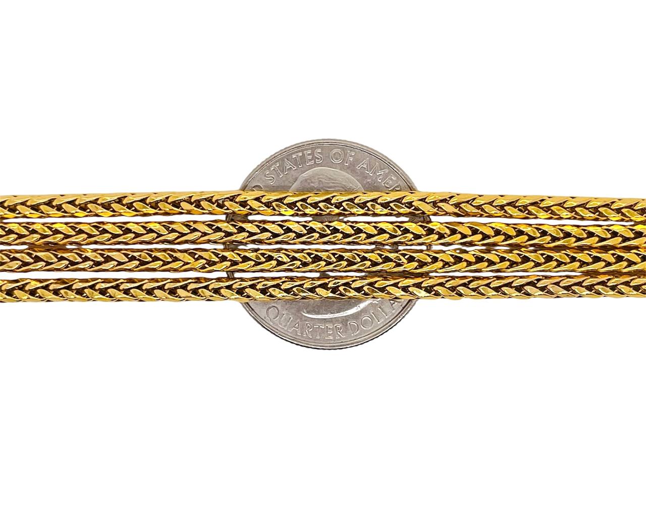 18k Real Yellow Gold Mens Franco Chain Necklace 26 in 8.9 Grams