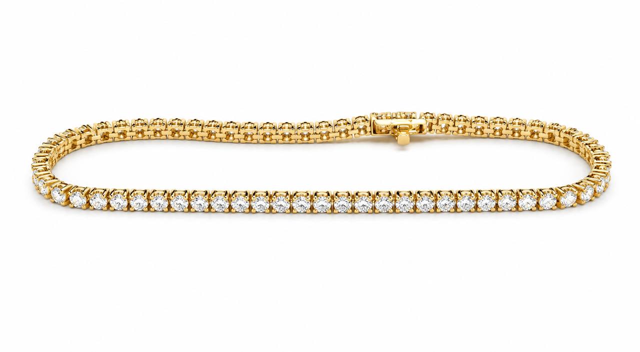14K Yellow Gold Natural Diamond Tennis Bracelet 3.25 CTW VS2 G-H 7.5 in Unisex