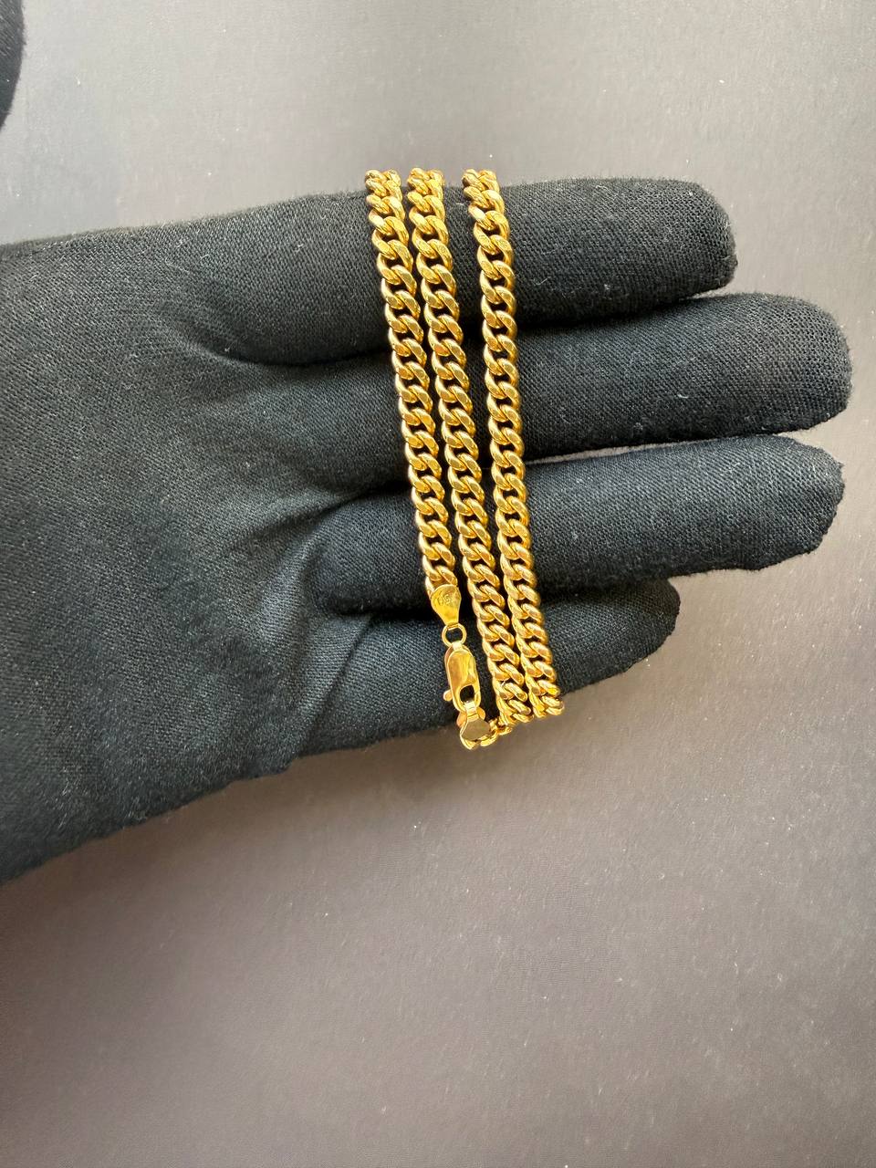 Mens 18K Yellow Gold Miami Cuban Curb Link Chain Necklace 24 in 5mm 26.2 Grams