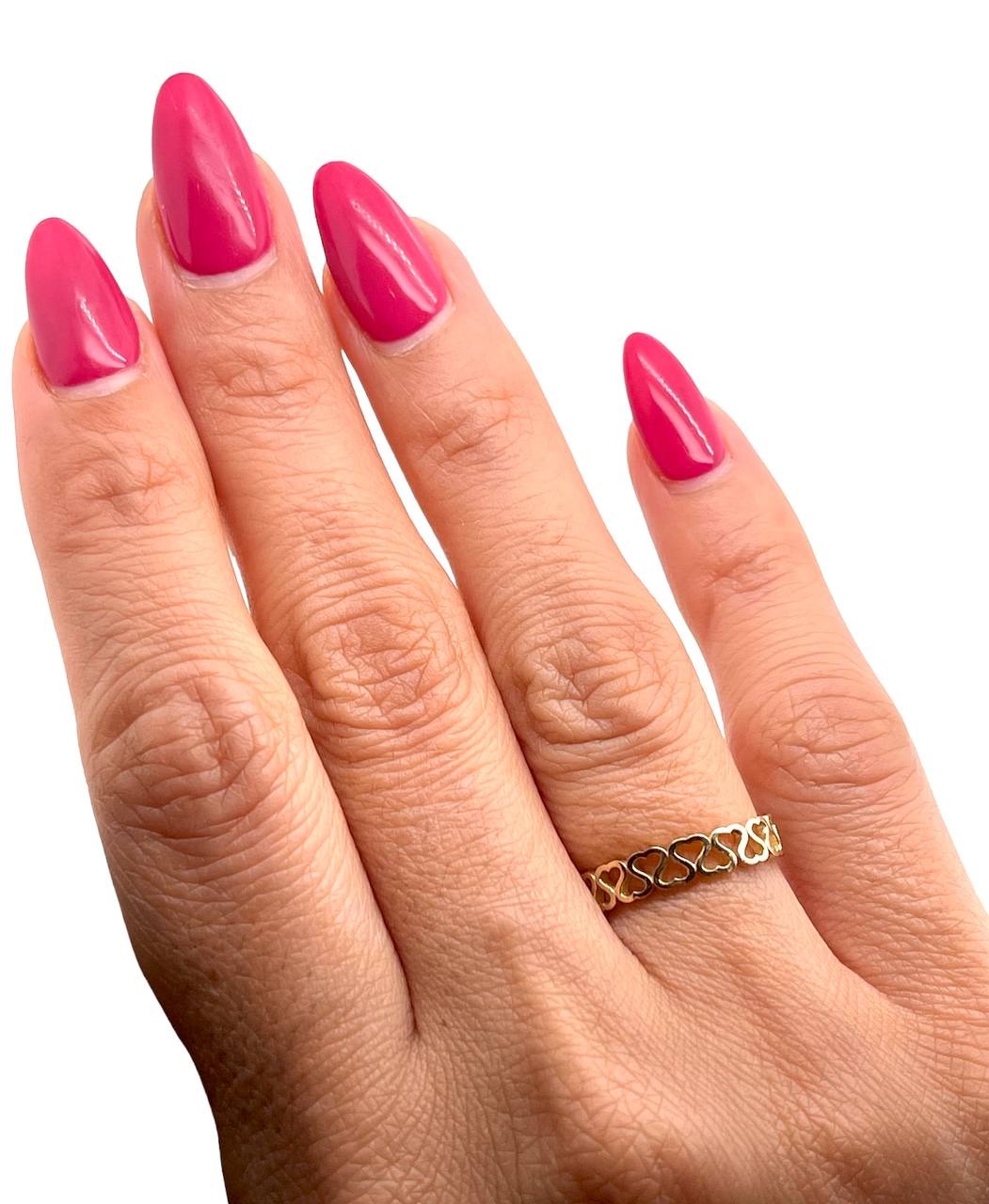 14k Yellow Gold Heart Eternity Band Ring 4 mm Size 4-11