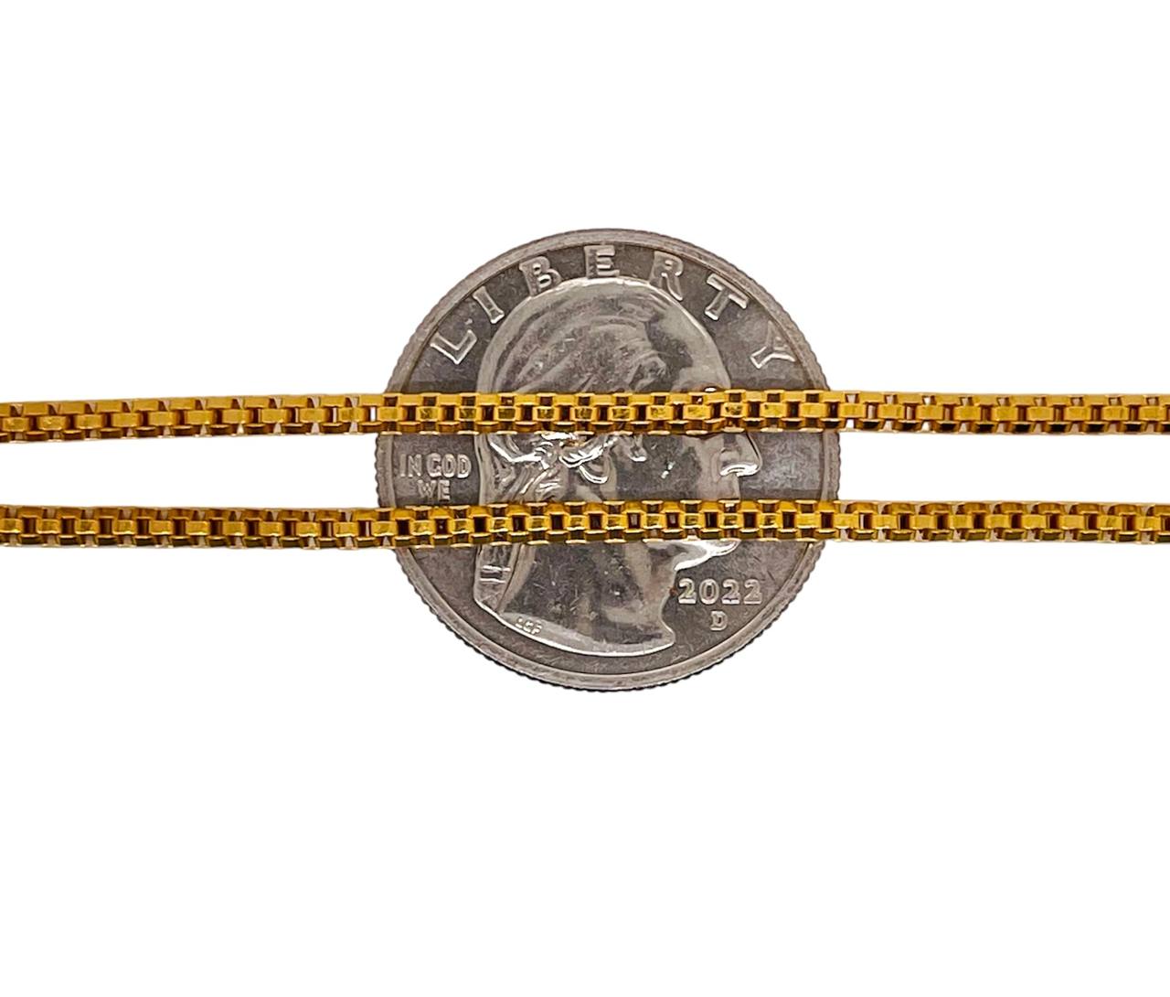 22k Real Yellow Gold Mens Round Box Chain Necklace 31 in 20.3 Grams