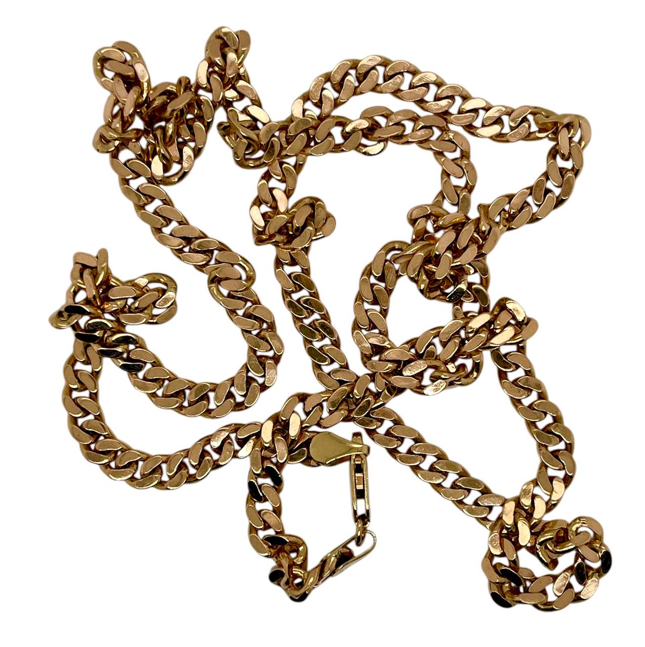 Mens 14k Solid Gold Square Miami Cuban Chain Necklace 4.7 MM, 25.5 in 39.1 Gr