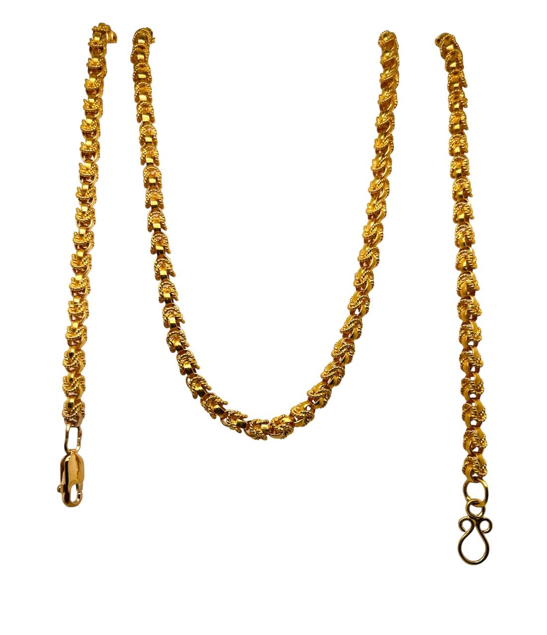 Vintage Hand made 18k Solid Yellow Gold Yazdi Chain Necklace 31 in 60.2 grams