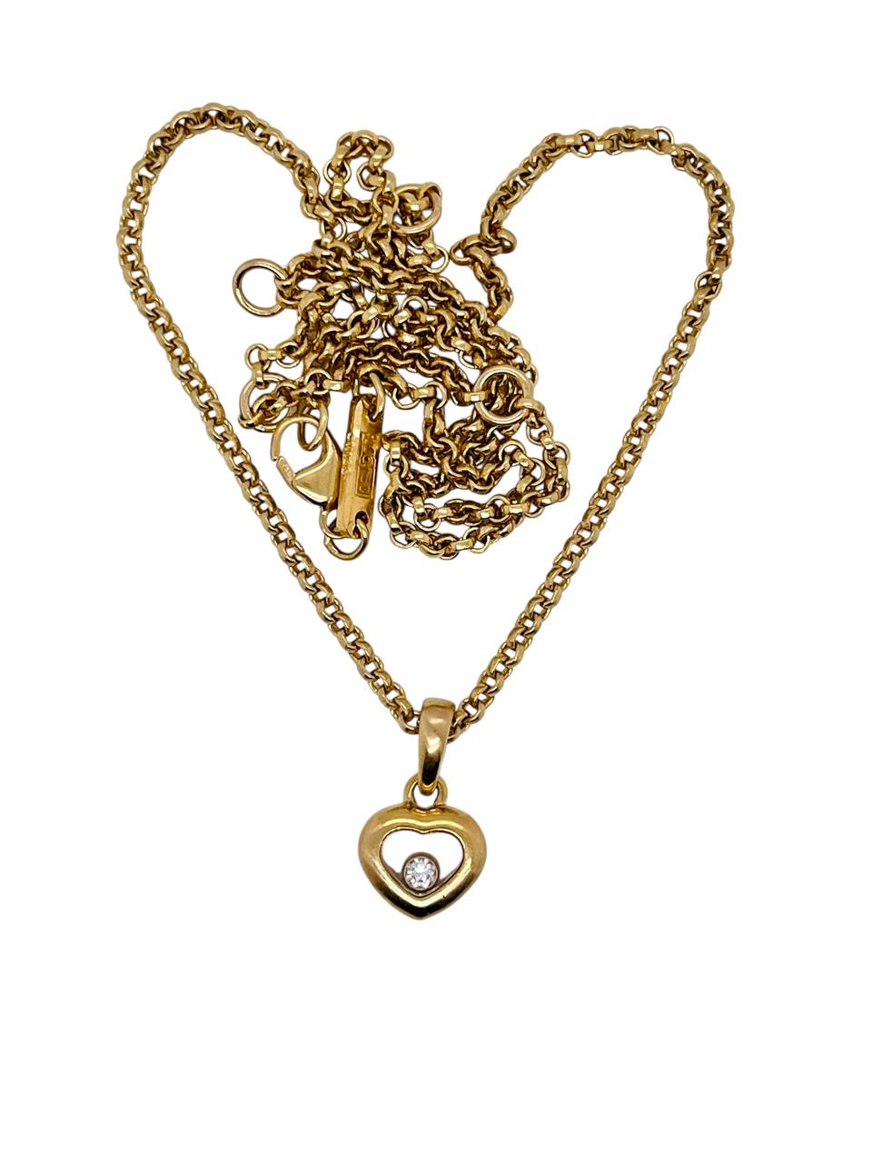 Chopard Happy Diamond Pendant 18k Yellow Gold Heart Necklace