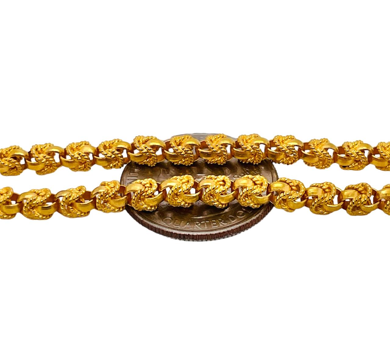 Vintage Hand made 18k Solid Yellow Gold Yazdi Chain Necklace 31 in 60.2 grams