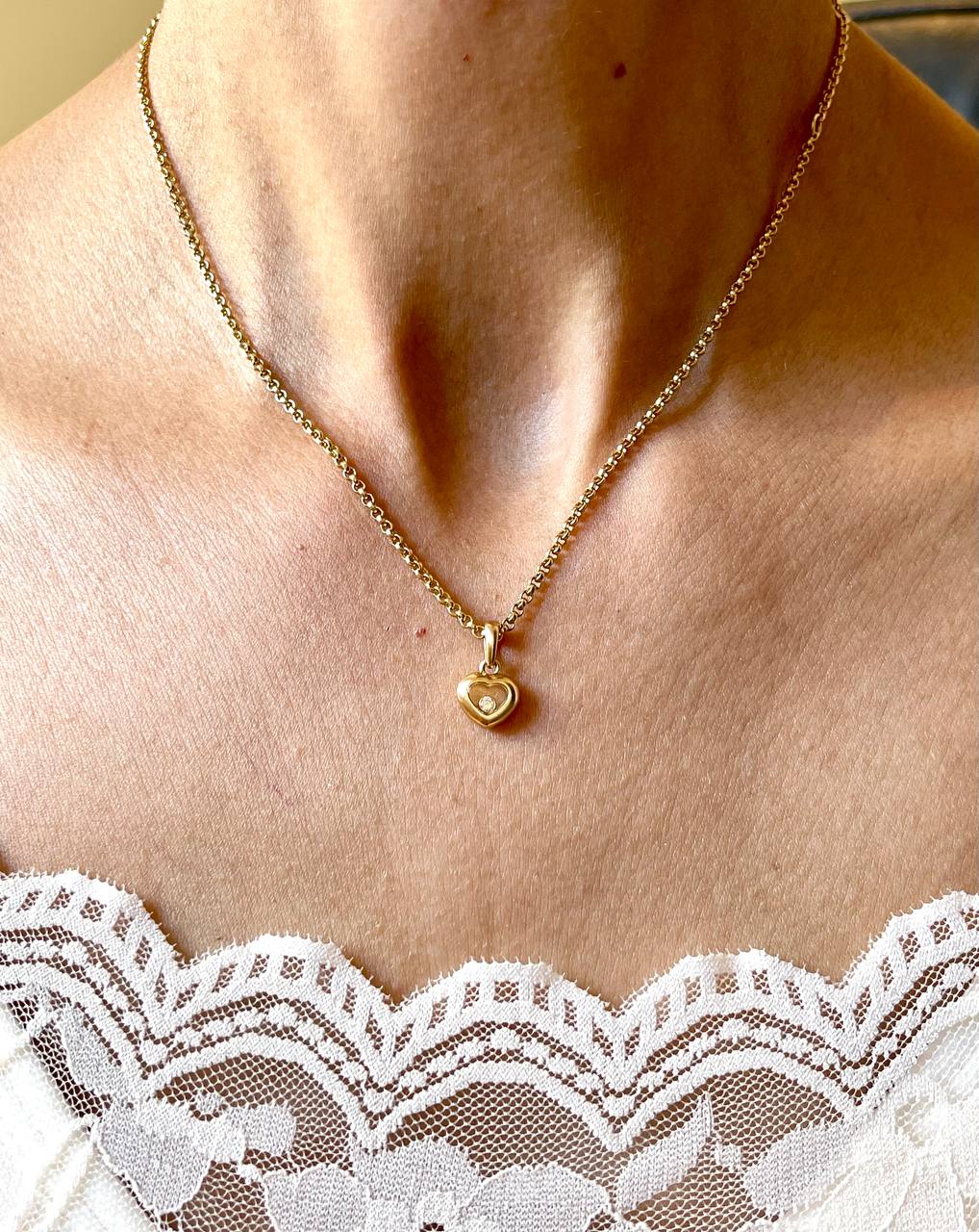 Chopard Happy Diamond Pendant 18k Yellow Gold Heart Necklace