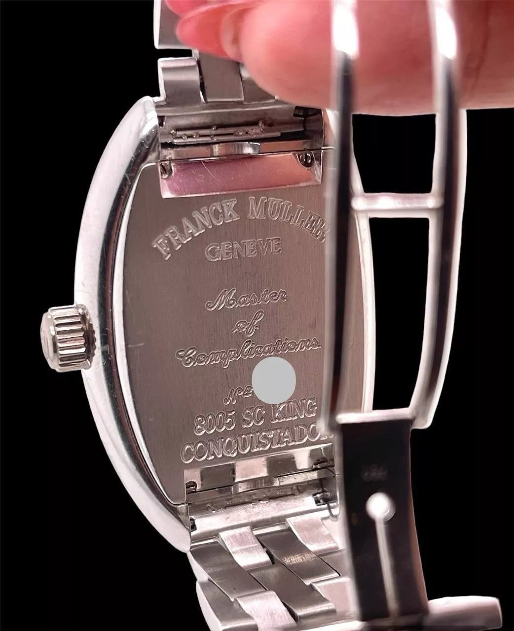 Franck Muller 8005 SC King Conquistador 18k White Gold Automatic Mens Watch