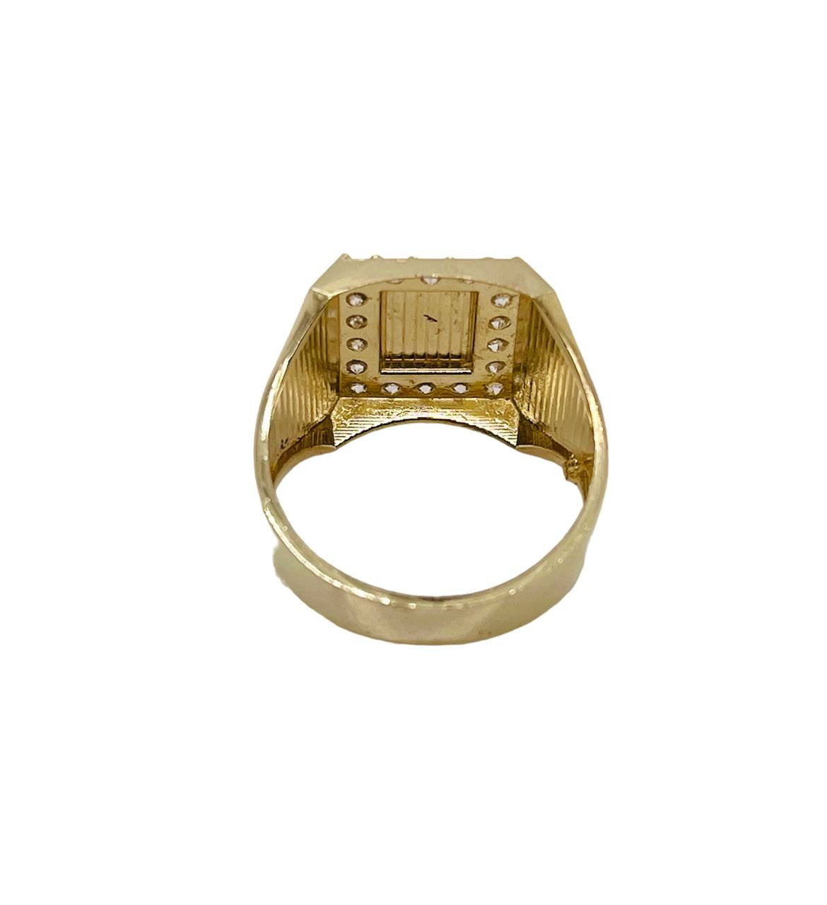 Mens 10K Solid Yellow Gold Engravable Signet Ring 4.6 Grams