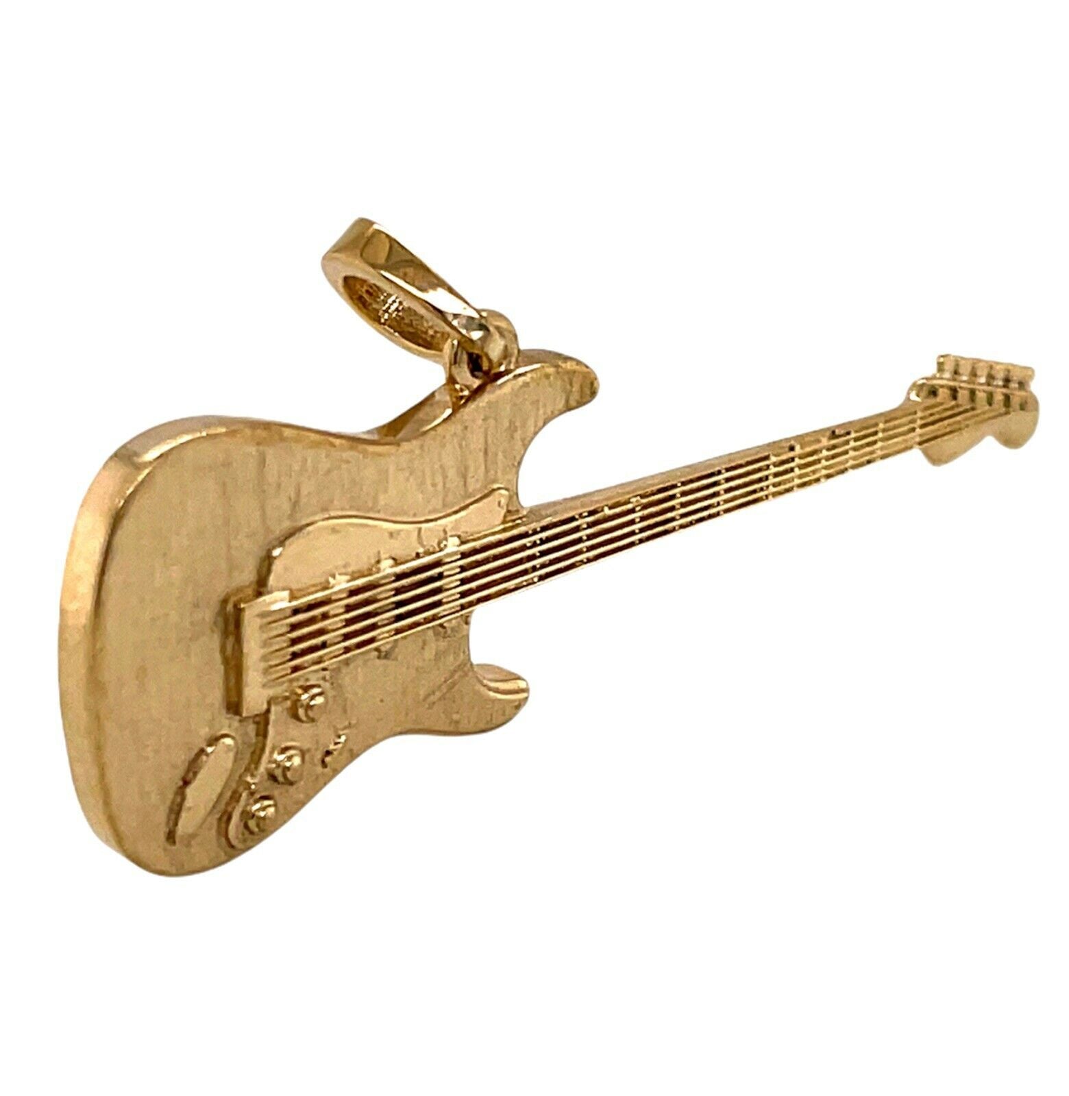 10kt Yellow Gold Womens Round shops Diamond Electric Guitar Music Instrument Pendant 1/20 Cttw