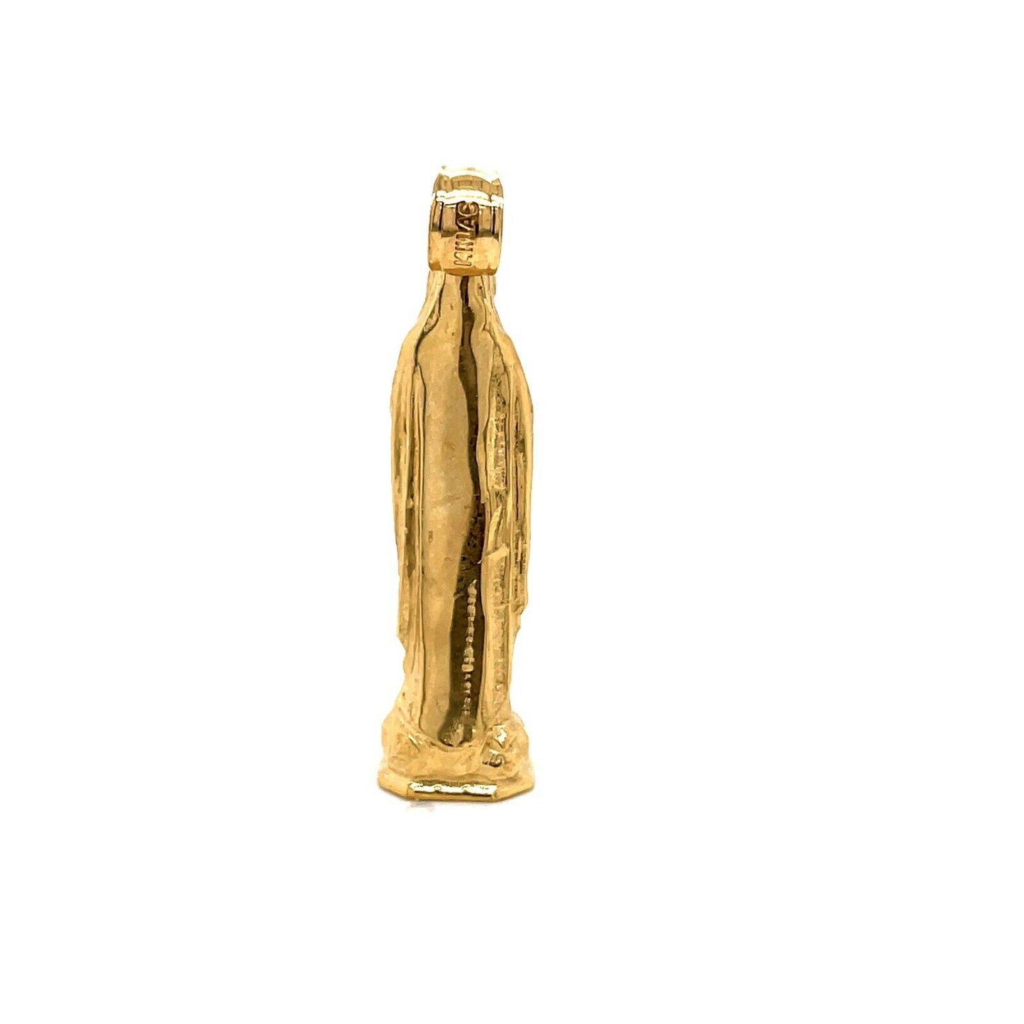 14k Yellow Gold 3D Statue Virgin Mary Mens Pendant, 9.2 Grams 1.46"