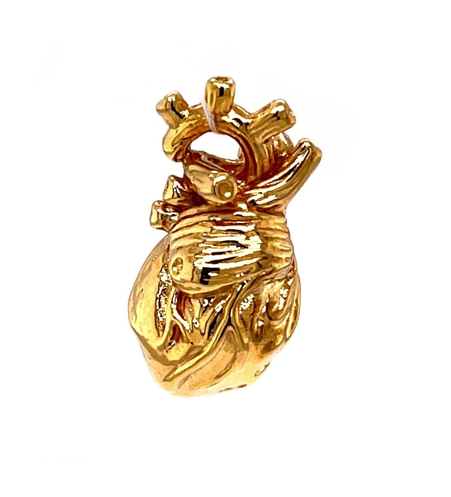 14k Gold Anatomical Human Heart 3D Model Anatomy Medical Pendant Custom Made