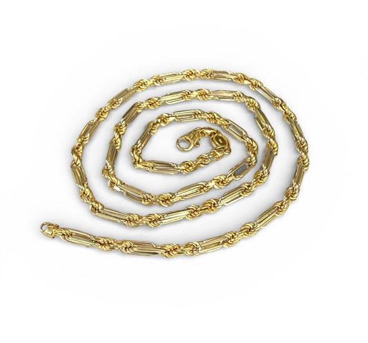 14K Two-Tone Gold Milano Figarope Chain Necklace 5 mm 26 in