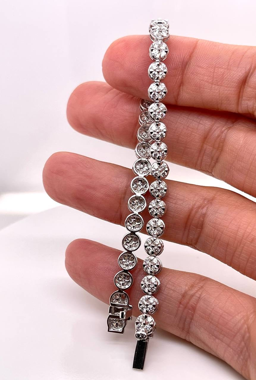 3 Ct Natural Diamond 14K Solid White Gold Women's Tennis Bracelet