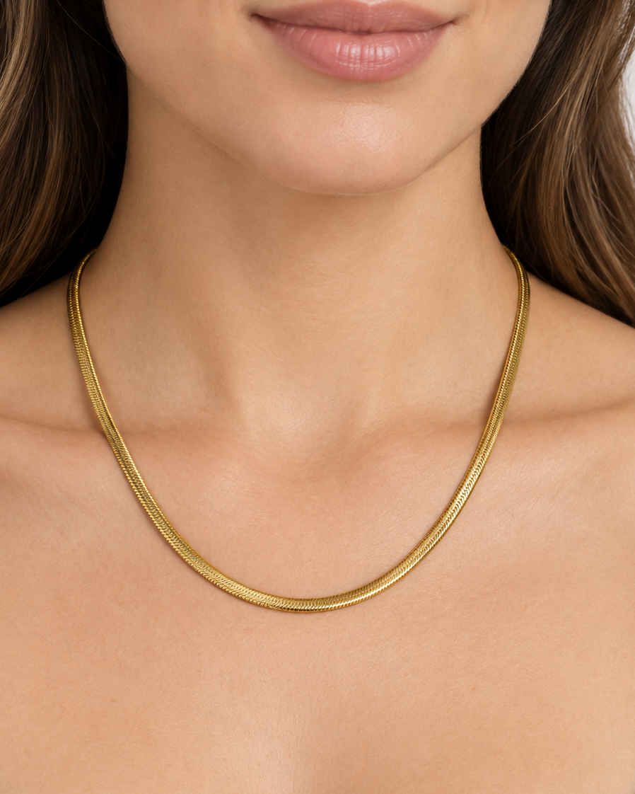 18K Yellow Gold 3.3mm Snake Chain Necklace – 17" – 10.7g