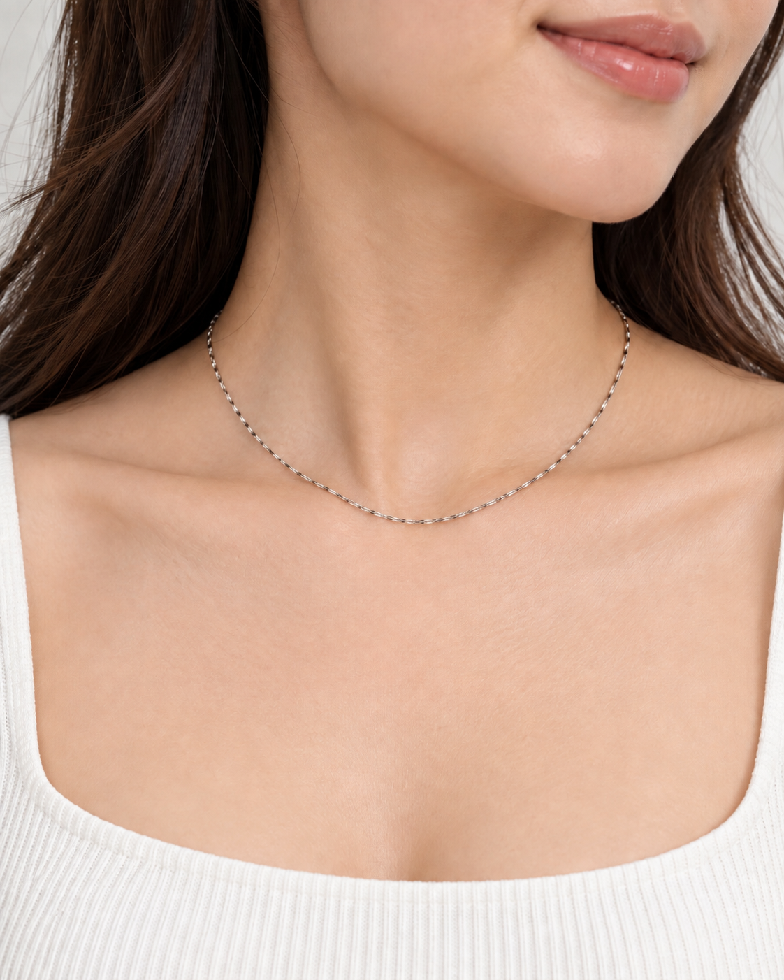 Pt950 Platinum Fine Dainty Chain Necklace 16.5" Thin Delicate Link 3.7 Grams