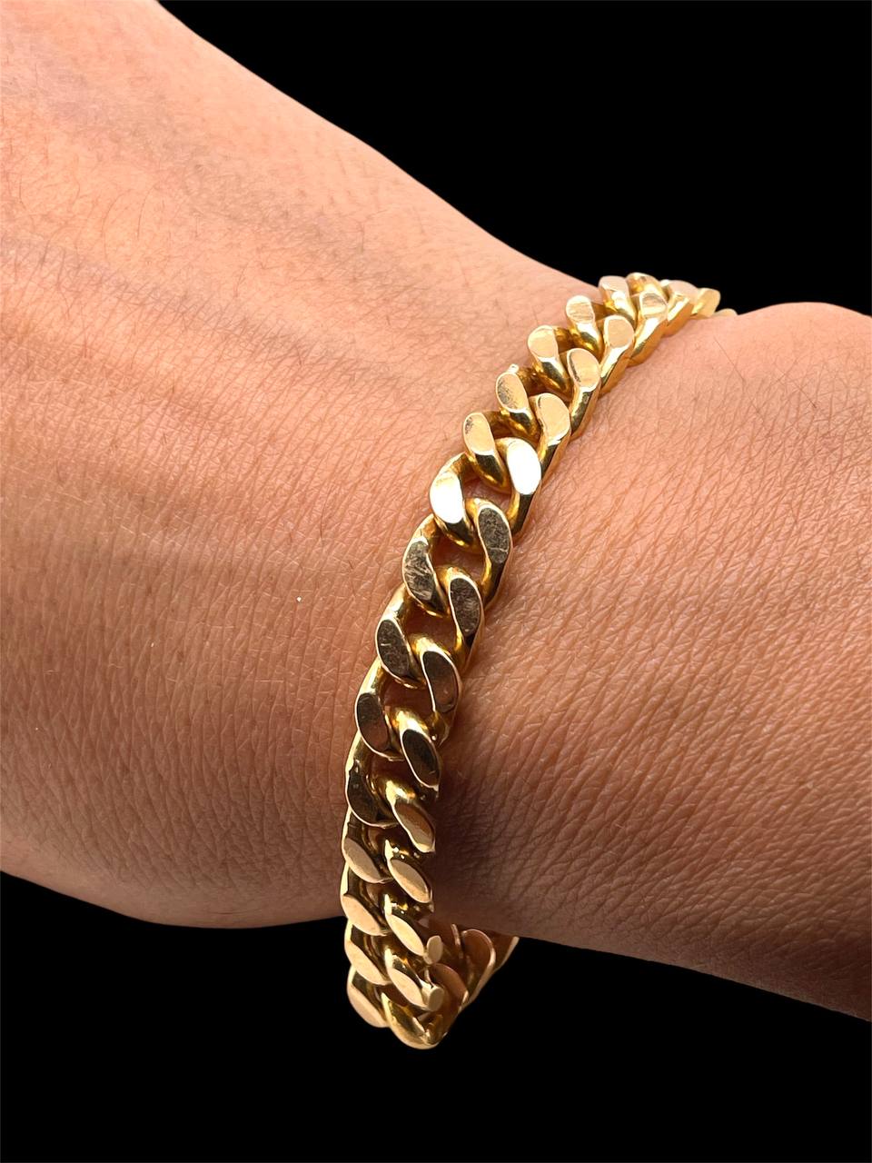 50.8 Gr 21k Solid Yellow Gold Diamond Mens Miami Cuban Link Bracelet 7.8MM 8.25"