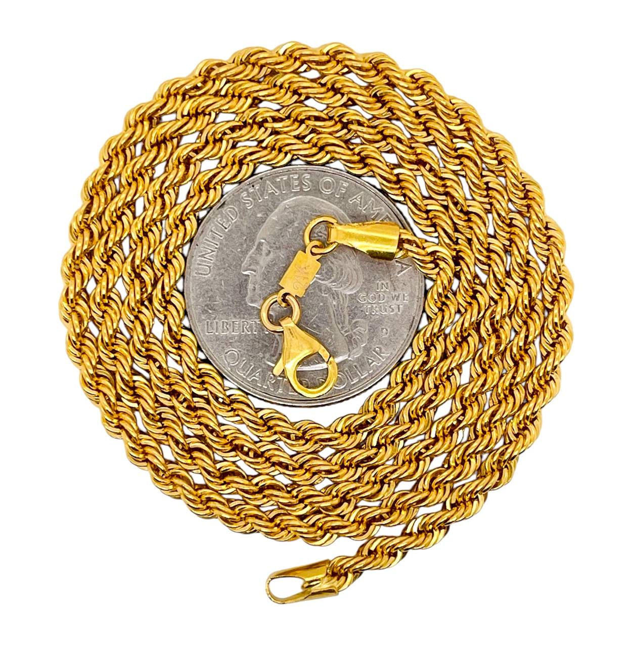 21k Solid Yellow Gold Mens Rope Chain Necklace 21.5 in 3.2 MM 27 Grams