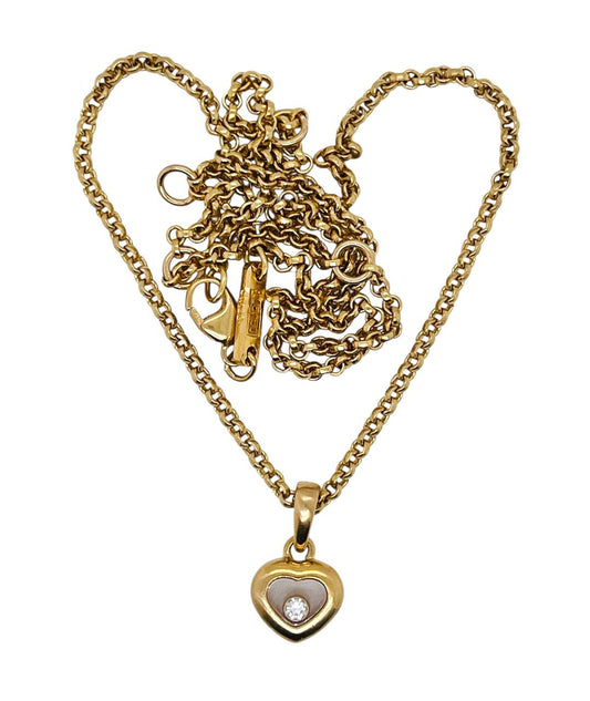 Chopard Happy Diamond Pendant 18k Yellow Gold Heart Necklace
