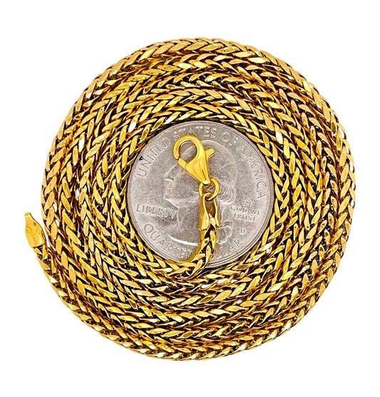 18k Real Yellow Gold Mens Franco Chain Necklace 26 in 8.9 Grams