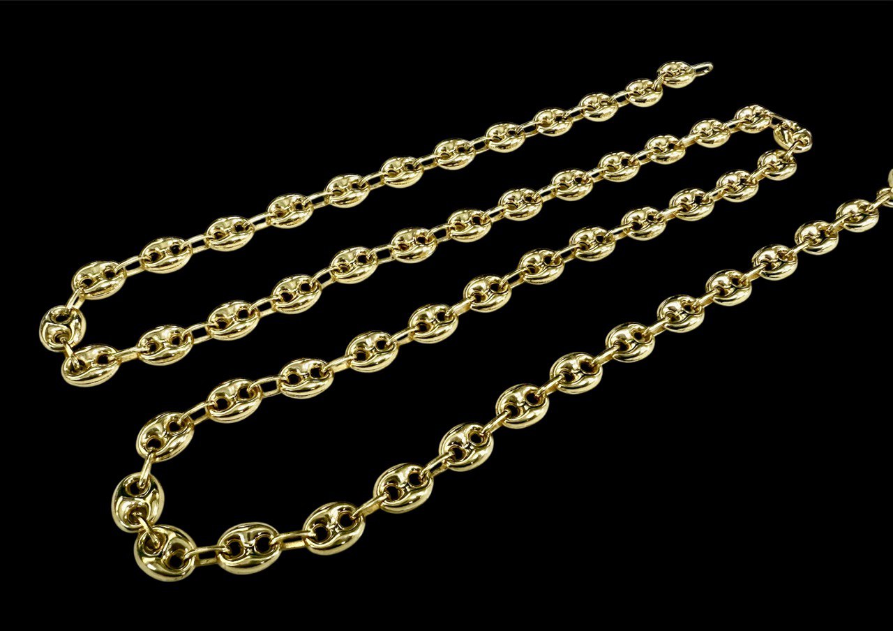 18k Real Yellow Gold Mens Gucci Puff Chain Necklace 22 in 17.3 Grams 6.2 mm