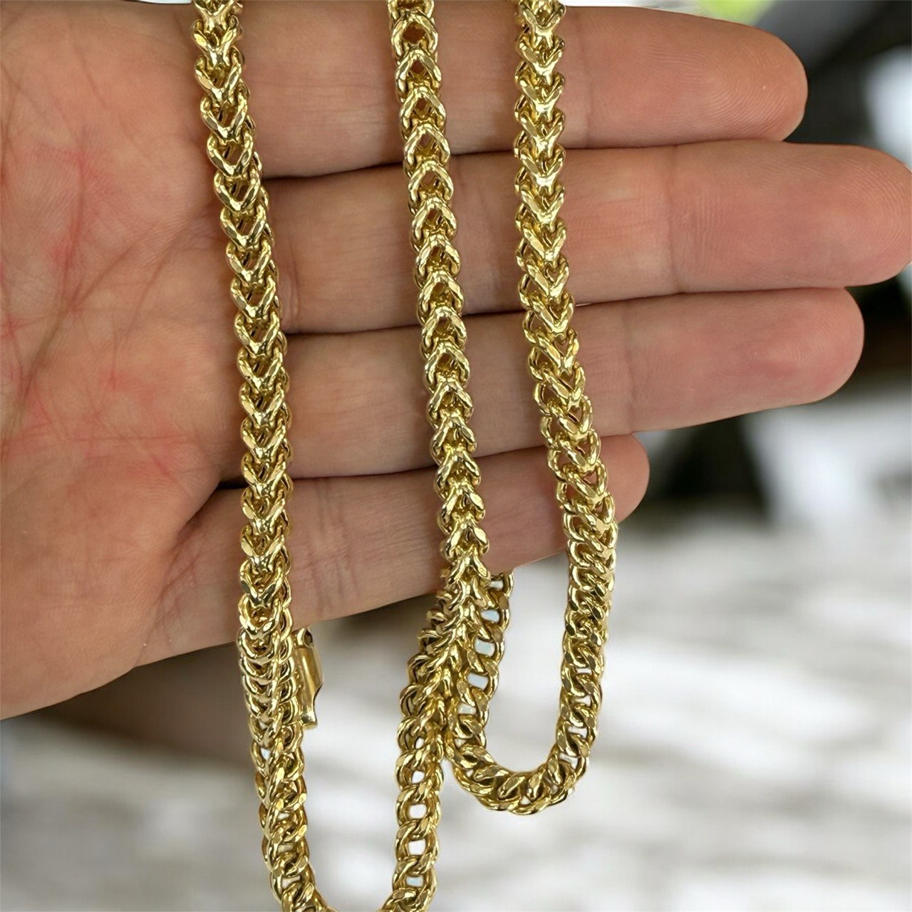 39.2 Grams 14k Yellow Gold Mens Diamond Cut Franco Chain Necklace 27.5 in 5.5 MM