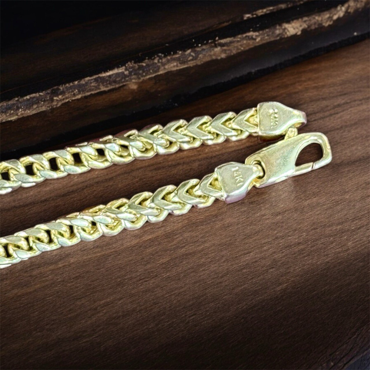 34.5 Grams 14k Solid Yellow Gold Mens Square Franco Chain Necklace 22 in 3.3 MM