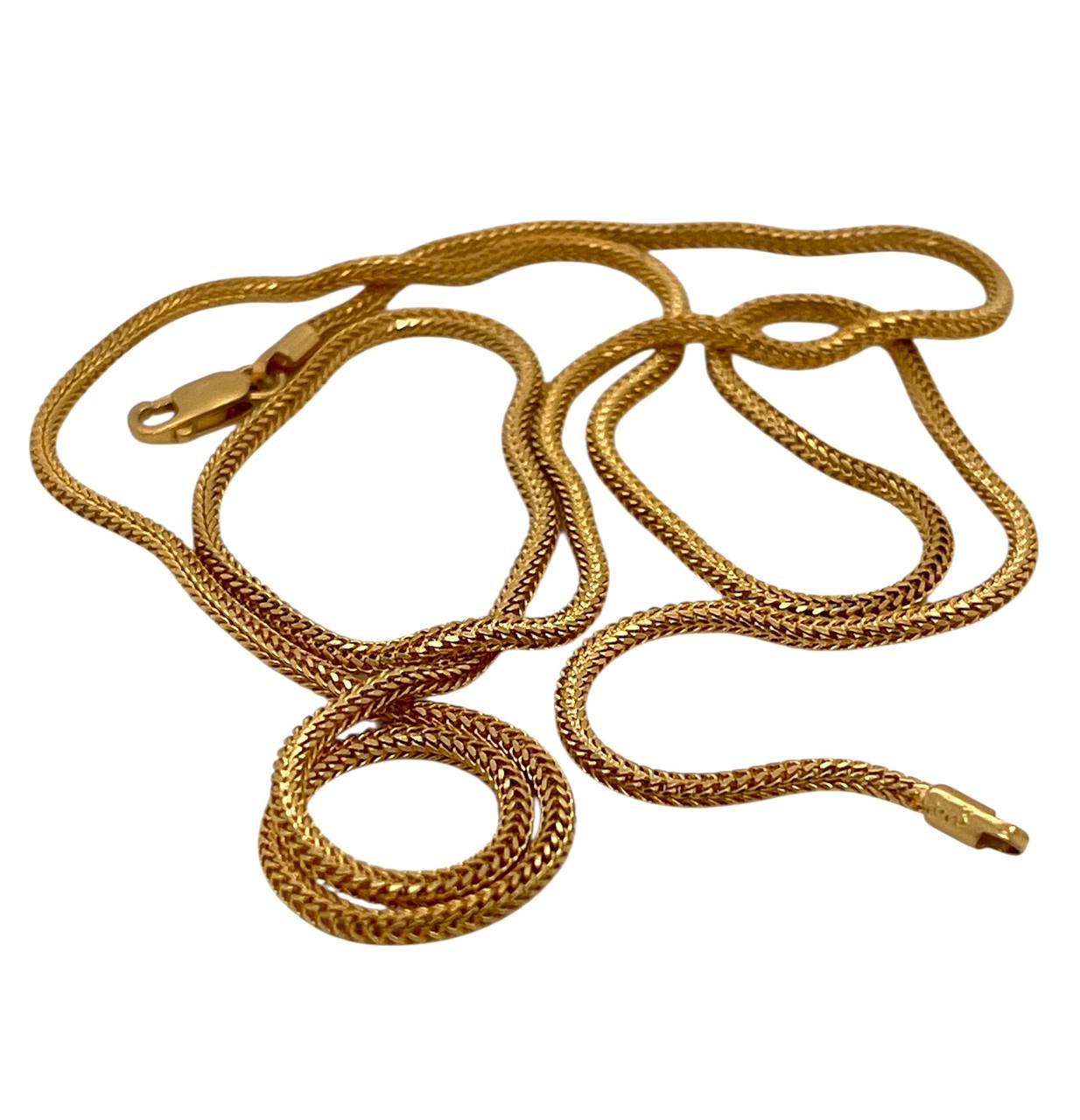 22k Solid Gold Franco Chain Necklace 22 in