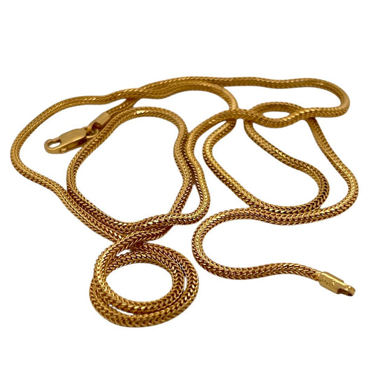 22k Solid Gold Franco Chain Necklace 22 in