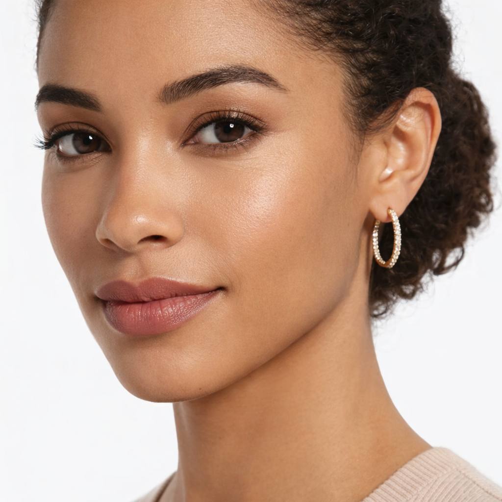 Roberto Coin 18K Yellow Gold 1.53ct Diamond 25mm Inside Out Hoop Earrings