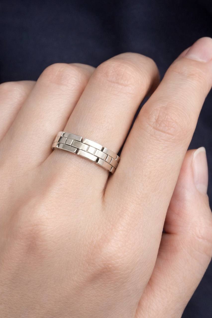 Cartier Tank Francaise 18K White Gold 6mm Band Ring