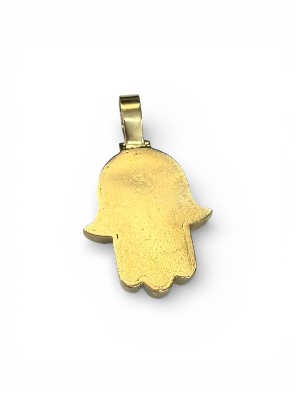 14K Gold Diamond Hamsa Hand Mens Pendant 4.35 Ct Pave Diamonds Hip Hop Protection Charm 33.2g