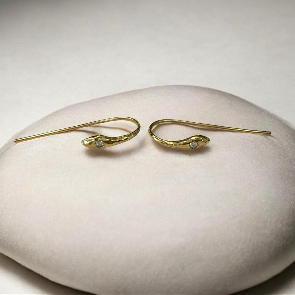 Torrini 14K Yellow Gold Hammered Diamond Drop Earrings – Made in Italy