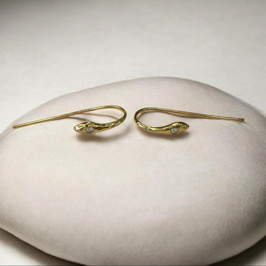 Torrini 14K Yellow Gold Hammered Diamond Drop Earrings – Made in Italy