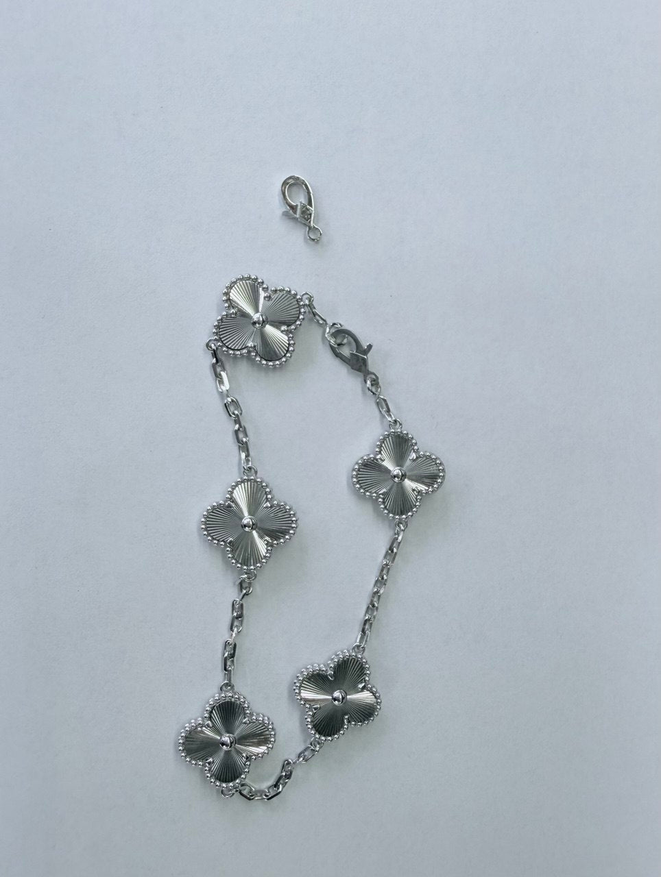 Authentic Van Cleef & Arpels Vintage Alhambra Bracelet 18K White Gold 5 Motif