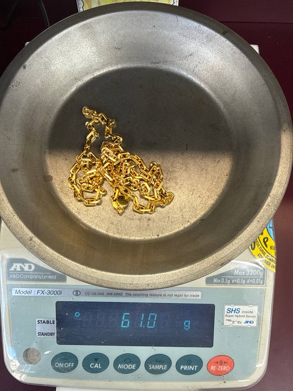 61 grams Mens 14k Solid Yellow Gold Square Link Chain Necklace 5.5 MM, 26.5 in