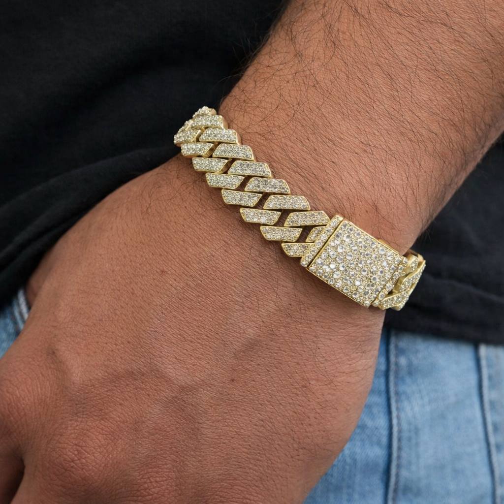 10K Solid Gold Diamond Cuban Link Bracelet 12mm 8.5” – 7.75 Carat Natural VS Diamond Iced Out Miami Cuban Bracelet