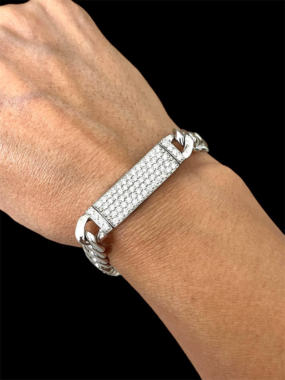 54.3 Gr 10k Solid White Gold Diamond Mens Miami Cuban Link Bracelet 11 MM 8 in