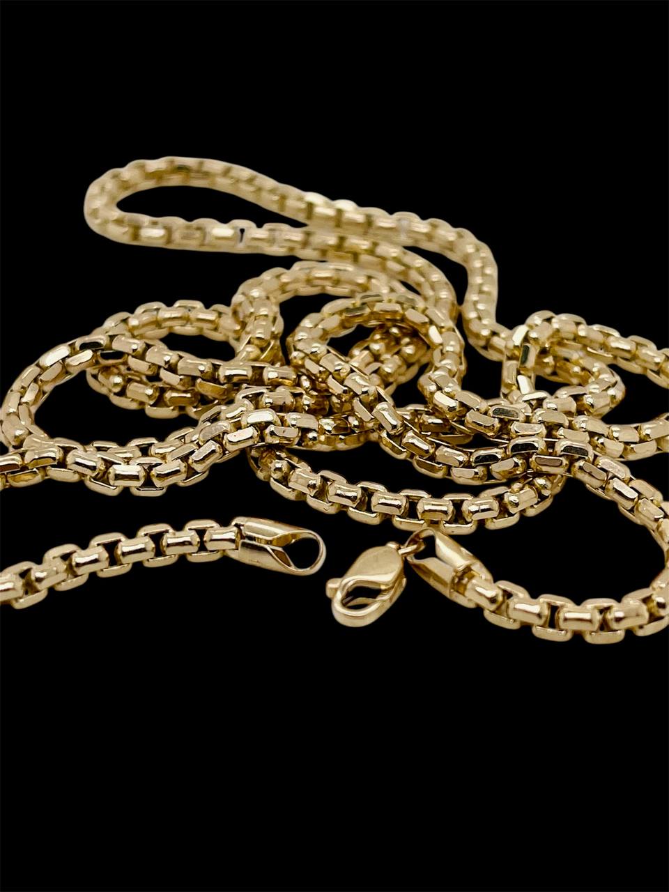 Mens 14K Gold 3 MM 26 in Round Box Chain Necklace 15.8 Grams