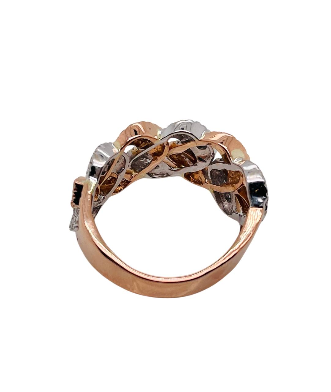 14K Solid Rose And White Gold 2 Ct Natural Round & Baguette Diamond Men's Ring