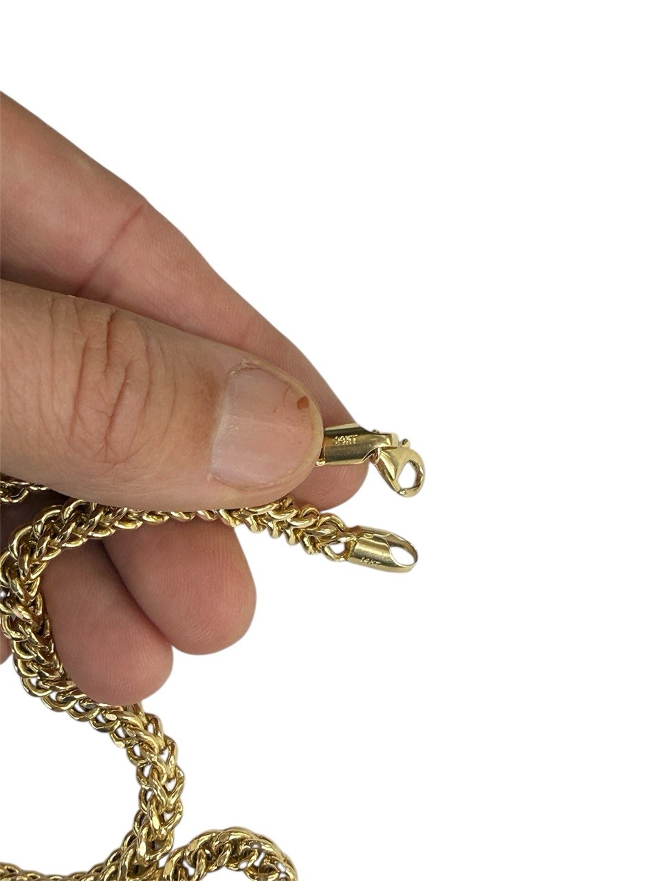 39.2 Grams 14k Yellow Gold Mens Diamond Cut Franco Chain Necklace 27.5 in 5.5 MM