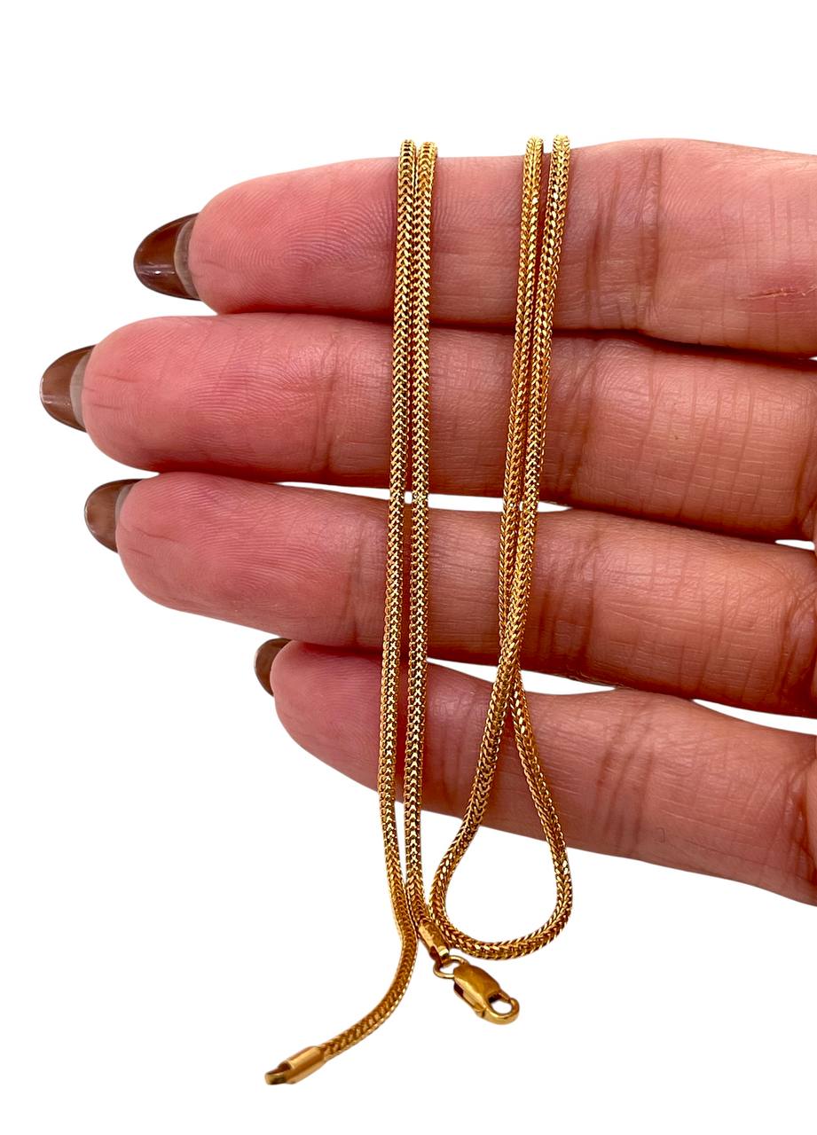 22k Solid Gold Franco Chain Necklace 22 in