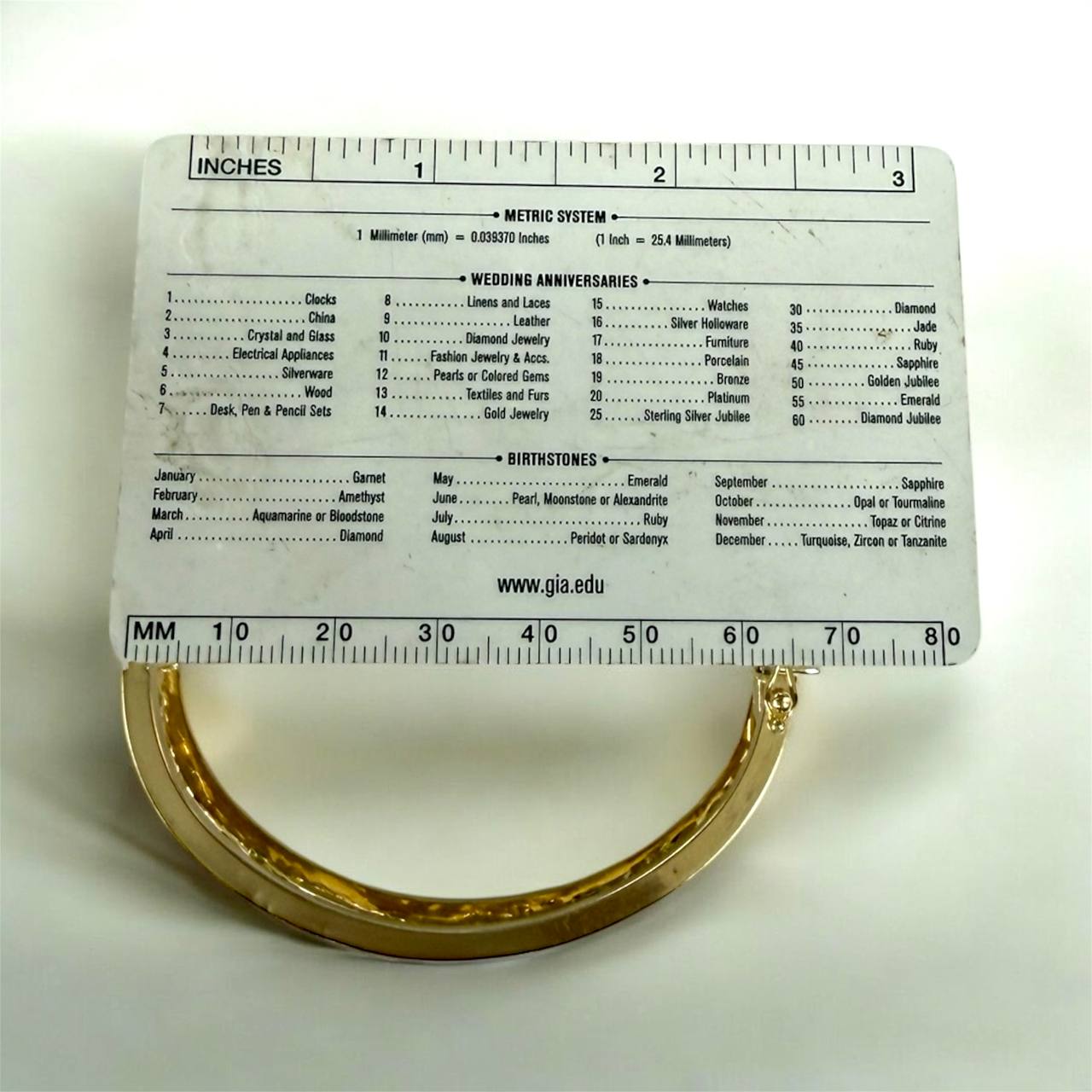 Vintage 18K Solid Yellow Gold Floral Wide Bangle Bracelet