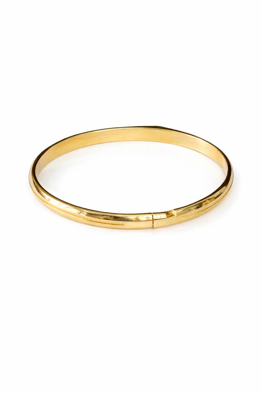 18K Yellow Gold Diamond Bangle Bracelet 0.60 CTW Natural Diamonds | VS1-VS2 | E-F Color