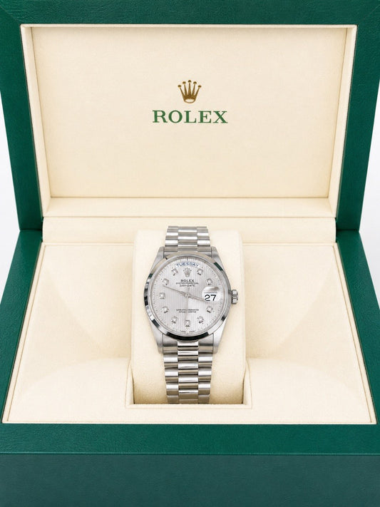 Rolex Day-Date 18206 Platinum 36mm Diamond Dial President Watch