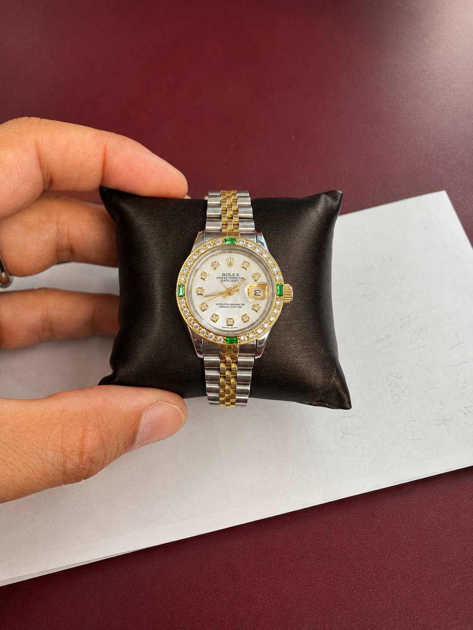 18K Gold Diamond & Emerald Bezel for Rolex Datejust 26mm | 0.56 CTW VS1–VS2 Diamonds