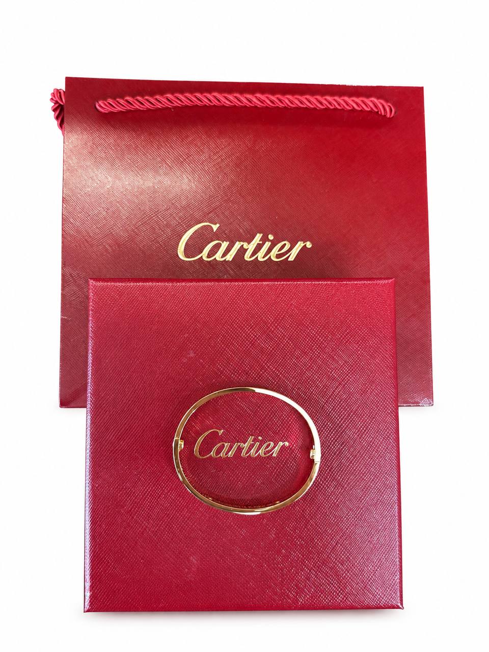 Cartier Love Bracelet 4 Diamonds 18k Yellow Gold Size 16