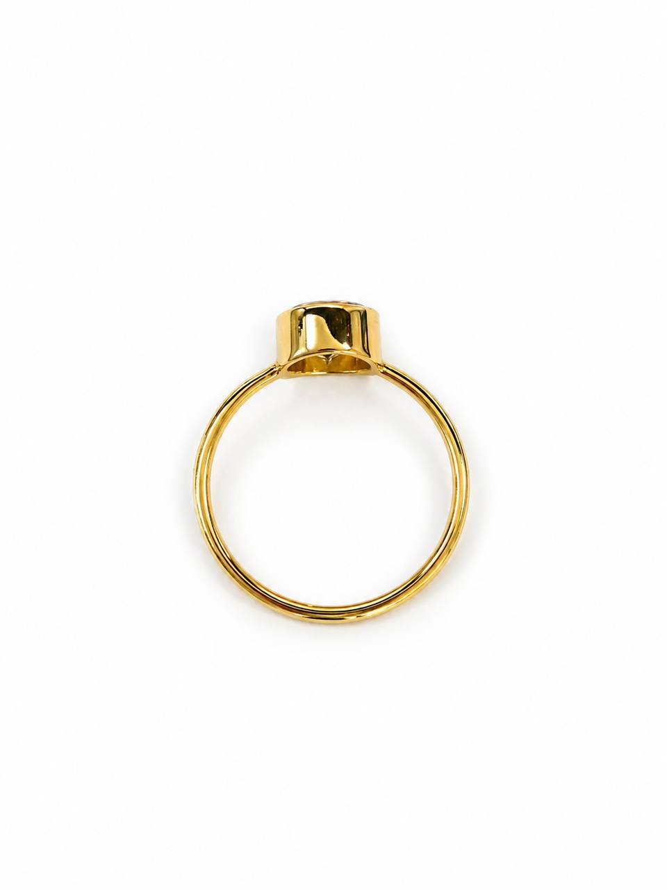 18K Yellow Gold 1.00 CT Natural Light Yellow Diamond Bezel Set Dainty Solitaire