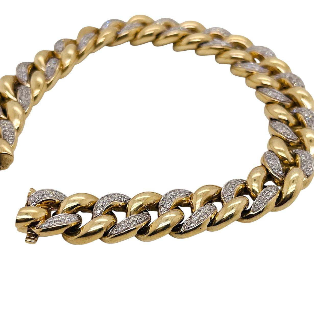 47.7 Gr 10k Solid Gold 1.5 Ct Natural Diamond Mens Miami Cuban Link Bracelet 12.7 MM 8.5 in