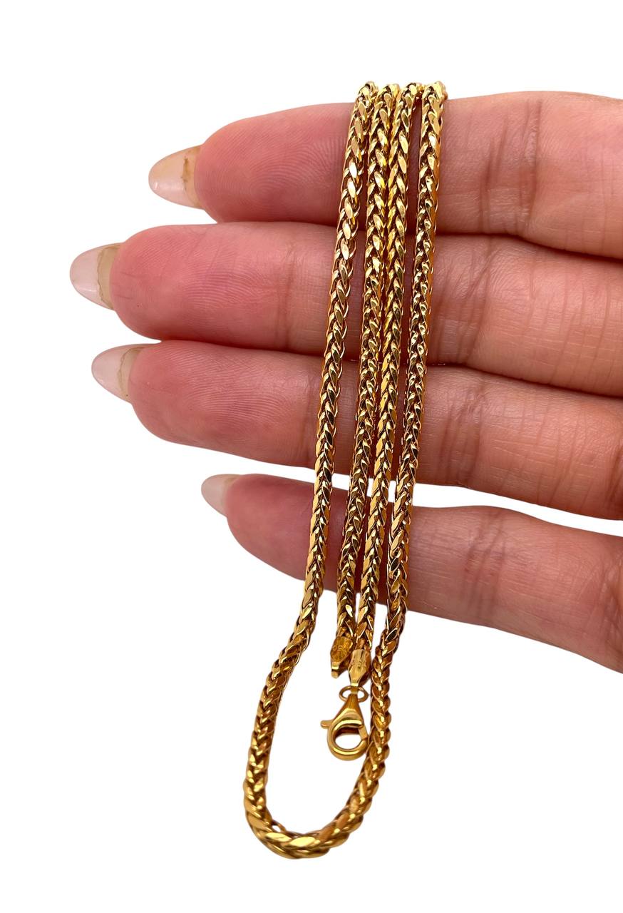 18k Real Yellow Gold Mens Franco Chain Necklace 26 in 8.9 Grams